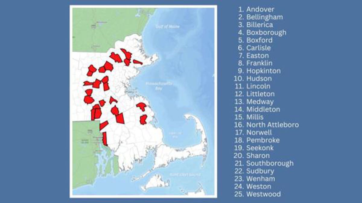 Carte des effractions dans le Massachusetts